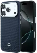 „Mercedes“ odinis pusiau apvyniojamas medžio imitacijos „MagSafe“ dėklas, skirtas „iPhone 17 Pro Max“ – tamsiai mėlynas Mėlyna
