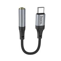Adapteris AUX USB C į Jack 3,5 mm Hoco 0,12 m LS36 juodas