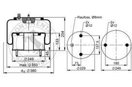 CONTITECH AIR SPRING Pneumatinės pakabos pagalvė 6702 N P01
