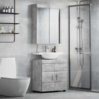 Vonios baldų rinkinys TULUM 2 pcs Betono pilka 60 x 34 x 63 cm