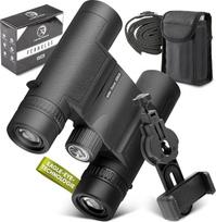 "Adler Focus" 10 x 25 suaugusiųjų žiūronai "Eagle Eye Technology" HD akių gaubtelis BAK4+FMC Lauko rinktuvas nešiojantiems akinius Kelionės, žygiai, medžioklė Puikiai tinka nešiojantiems akinius (juodas)