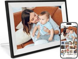 "AEEZO WiFi" skaitmeninis nuotraukų rėmelis, 32GB, 10,1 colio, IPS 1280 x 800, miego režimas, elektroninis nuotraukų rėmelis, greitas vaizdo įrašų ir nuotraukų atsisiuntimas per atstumą su "AiMOR" programine įranga (baltas)
