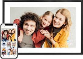 "AEEZO" skaitmeninis nuotraukų rėmelis su "WiFi", 32GB, 10,1 colio, 1280 x 800 raiška, miego režimas, elektroninis nuotraukų rėmelis, greitas nuotolinis vaizdo įrašų ir nuotraukų įkėlimas naudojant "AiMOR" programinę įrangą (juodas)