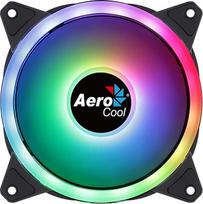 "Aerocool Duo 12" kompiuterio ventiliatorius - 120 mm ventiliatorius su dvigubu RGB LED apšvietimo žiedu ir 28 šviesos diodais, 6 kontaktų jungtis, lenktos mentelės ir antivibracinės pagalvėlės, suderinamas su ARGB koncentratoriumi, 1000 aps/min, vienas v