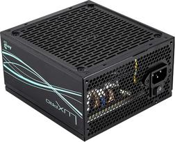 "Aerocool LUXPRO850", maitinimo blokas 850 W, "80Plus Bronze" sertifikatas, 230 V ES, efektyvumas +88 %, japoniški kondensatoriai 105 °C, APFC 14 cm FDB ventiliatorius, ATX 3.0 ir PCIe 5.0, juodas