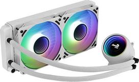 "AeroCool MIRAGEL240W", CPU aušinimas skysčiu, 2x12 cm ARGB ventiliatorius, TDP 400 W, baltos spalvos