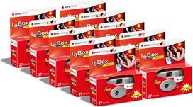 "AGFA Photo" 601020 "LeBox" blykstė, vienkartinis fotoaparatas, 27 nuotraukos, 31 mm optinis objektyvas, pilkos ir raudonos spalvos, 10 vnt. pakuotė