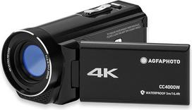 "AgfaPhoto Realimove CC4000W" vandeniui atspari 4K vaizdo kamera su 3 colių jutikliniu ekranu, 18x skaitmeniniu priartinimu, 2,7K vaizdo įrašu, 24 MP nuotraukomis, LED, ličio baterija - juoda