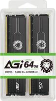 "AGI UD238" DDR5 operatyviosios atminties 64GB rinkinys (2x32GB) 5600MHz UDIMM, CL46, "Intel XMP 3.0" / "AMD Expo", staliniams kompiuteriams skirta operatyvioji atmintis (PC)