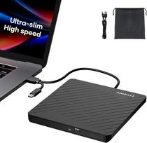 "Amicool" išorinis CD/DVD įrenginys ir DVD±RW įrašymo įrenginys USB 3.0 ir USB-C, dvigubas maitinimo šaltinis (USB/maitinimo šaltinis) - itin plonas 13 mm, skirtas "MacBook", "iMac", nešiojamiesiems ir staliniams kompiuteriams - "Windows 11/10/8/7", "MacO