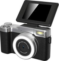 "Andoer 4K" skaitmeninis fotoaparatas, 48 MP automatinio fokusavimo fotoaparatas, nešiojamasis kompaktiškas fotoaparatas su 180° atlenkiamu ekranu, 16X skaitmeninis priartinimas vaikams, paaugliams, studentams, pradedantiesiems (juodas)