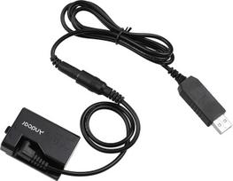 "Andoer ACK-E10" 5V USB baterijos nuolatinės srovės adapteris (LP-E10 pakaitalas), suderinamas su "Canon EOS Rebel T3 / T5 / T6 / T7 / T100 / Kiss X50 / Kiss X70 / 1100D / 1200D / 1300D / 2000D D D / 400 0D
