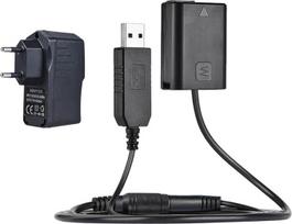 "Andoer NP-FW50" fiktyvus akumuliatorius + 5V 2A USB maitinimo kabelis su AC-PW20 maitinimo kištuku, skirtas "Sony NEX-3/5/6/7" serijos A33 A37 A35 A7 A7 A7II A6000 A6300
