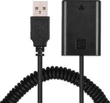 "Andoer" 5V USB NP-FW50 baterijos adapteris su lanksčiu spyruokliniu kabeliu, suderinamas su "Sony A7 A7II A7R A7R A7S A7RII A7SII A6000 A5000 A3000 NEX5 NEX3 ILDC fotoaparatu
