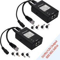 "Angision" aktyvusis Gigabit PoE skirstytuvo adapteris su įvairių dydžių antgaliais, 10/100/1000Mbps IEEE 802.3af standarto, DC 5 V 9 V 12 V maitinimo išvesties laidas, skirtas IP kamerai, VoIP telefonui,...