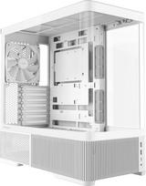 "Antec C6 Curve Air White Mid Tower" korpusas, panoraminis grūdintas stiklas, didelis oro srautas, 3 PWM ventiliatoriai, 360 mm aušintuvo ir 450 mm GPU palaikymas, C tipo 10Gbps