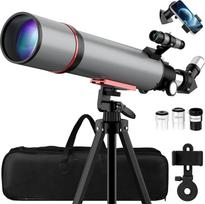 "Aurosports" astronominis teleskopas suaugusiesiems - 90 mm diafragmos 600 mm refraktoriaus teleskopas, idealiai tinkantis pradedantiesiems, nešiojamas, puikiai tinka kelionėms ir stebėjimams