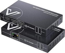 "AV Access" 4K HDMI KVM ilgintuvas, 120 m/394 pėdų per Ethernet Cat5e/6, 1080P@120Hz, 3X USB 2.0 prievadai, nulinis vėlavimas, "Plug and Play", KVM interneto kameros ilgintuvas žaidimams, duomenų centrams ir klasėms