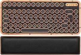 "Azio", "Retro" kompaktiška klaviatūra R.C.K. ARTISAN mechaninė "Bluetooth" klaviatūra su atitinkama riešo atrama Vintage UK išdėstymas