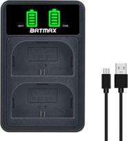 "Batmax" plonas LCD dvigubas USB akumuliatoriaus įkroviklis, skirtas "Canon LP-E6", LP-E6N ir "Canon EOS 5D Mark II/III, 5DS, 5DS R, 6D, 7D, 7D Mark II, 60D, 70D fotoaparatų akumuliatoriams
