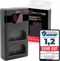 "Baxxtar DMW-BLK22 DMW-BLF19 PD-MaxPerformance" akumuliatoriaus įkroviklis (1500 mA) USB-C mini su dvigubu LCD ekranu - suderinamas su PD/QC (1619422) DC S5D GH6 GH7 G9 S9 ir kt.