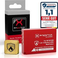 "Baxxtar Pro" akumuliatorius NP-W126S (1140 mAh) - "MaxProtect" serija su NTC jutikliu - V1 apsauginis dėklas - puikiai suderinamas su "Fujifilm X-M5", "X-Pro3", "X100VI", "X-S10", "X-T20", "X-T30 II", "X-T5", "X-T50" ir kt.