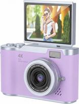 "Bewinner" 1080P skaitmeninis fotoaparatas fotografijai, 48 MP vaizdo dienoraščių kamera su 2,4 colio atverčiamu ekranu, 18x skaitmeninio priartinimo automatinio fokusavimo kompaktiškas kelionių fotoaparatas pradedantiesiems (violetinės spalvos)