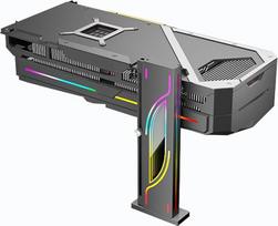 "Bewinner" reguliuojamo aukščio RGB GPU stovas, aliuminio vaizdo plokštės laikiklis 19-153 mm su magnetiniu pagrindu (juodas)