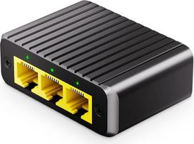 "Binardat" 1-3 gigabitinio tinklo skirstytuvas, 4 prievadų 1000M Ethernet komutatorius, C tipo maitinimo šaltinis, metalinis korpusas, mini dydžio "Plug and Play