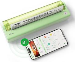 "Bisofice P80" terminis A4 formato nešiojamasis "Bluetooth" spausdintuvas be rašalo, 203 DPI - "Anti-Spill" technologija - kompaktiškas biure, kelionėje, studijoje, namuose