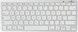 "Bluestork" belaidė "Bluetooth" klaviatūra "Mac", "MacBook Pro", "MacBook Air", "iPad", "iPhone" - mini klaviatūra prancūziška AZERTY kompaktiška itin plona, lengva ir tyli - nauja 2022 m. (balta)