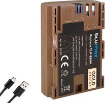 "Blumax" baterija, suderinama su "Canon" LP-E6NH | 2600 mAh - | LP-E6P LP-E6N LP-E6N LP-E6 | - su C tipo USB įkrovimo prievadu - "Canon EOS R5 II R5 II R6 II R7-6D 7D 80D 90D