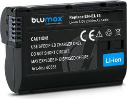 "Blumax" baterija, suderinama su "Nikon" EN-EL15 | - 2000mAh -| EN-EL15c EN-EL15b EN-EL15a, skirta /- Z8 Z7 II Z6 II Z5 Zf -/ D500 D800 D850 D7200 D7500-1 V1