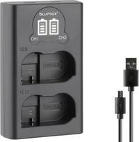 "blumax" mini dvigubas įkroviklis Nikon EN-EL15c EN-EL15b EN-EL15a EN-EL15a EN-EL15 akumuliatoriams - USB C/Mikro USB įkroviklis - įkroviklis Nikon Z8 Z7 II Z6 III Zf