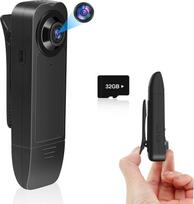 "Bodycam" HD 1080P maža kamera su 32GB atminties kortele, mini kamera be "WiFi", garso ir vaizdo įrašymas, nešiojamoji mini stebėjimo kamera su naktinio matymo funkcija, skirta saugumui, apsaugai