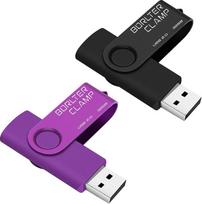 "BorlterClamp" 32GB USB atmintinė, 2 USB 2.0 diskų rinkinys Spalvotos USB atmintinės, juodos ir violetinės spalvos