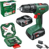 "Bosch Akku Schlagbohrschrauber EasyImpact 18V-40" (2x Akku 2,0 Ah, 18 voltų sistema, su 34-tlg. Schraubendreher- und Bohrer-Set für Holz, Stein und Metall, im Karton)