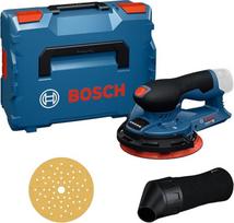 "Bosch Professional GEX 12V-150-3" 12 V akumuliatorinis šlifuoklis (įskaitant šlifavimo diską, šlifavimo lapą, apsauginį žiedą, dulkių maišelį, dėžutę L-Boxx 162)