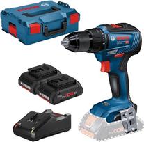 "Bosch Professional GSR 18V-55" akumuliatorinis suktuvas (2x 4,0 Ah "ProCore" akumuliatorius, 18 V sistema, maksimalus sukimo momentas: 55 Nm, L-BOXX)