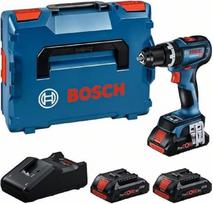 "Bosch Professional" 18 V sistemos akumuliatorinis suktuvas GSB 18V-90 C (2.100 min-¹, bürstenloser variklis, inkl. 3x 4,0 Ah ProCORE Akku, Ladegerät GAL 18V-40, in L-BOXX)