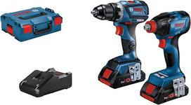 "Bosch Professional" 18 V sistemos kombinuotasis rinkinys: (inkl. 2x Akku ProCORE18V 4.0Ah, Schnellladegerät GAL 18V-40, L-BOXX)