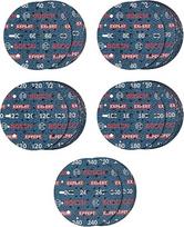 "Bosch" 55 x Expert O780 folijos šlifavimo diskų rinkinys, 150 mm, 55 dalys (kietmedžiui, dažams ant medienos, skersmuo 150 mm, grūdėtumas 5 x 60, 15 x 80, 15 x 120, 15 x 180, 5 x 240, profesionalūs priedai, atsitiktinių orbitinių šlifuoklių)