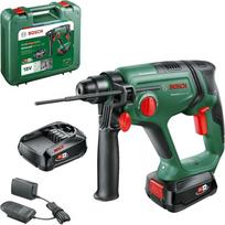 "Bosch" akumuliatorinis plaktukinis gręžtuvas universalus 18 V (2 x 2,5 Ah akumuliatoriai; 18 V sistema; skirtas gręžimui, gręžimui plaktuku, kalimui ir varžtų įsukimui; dėkle)