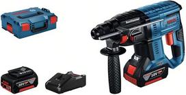 "Bosch" profesionalus 18 V sistemos akumuliatorinis gręžimo plaktukas GBH 18V-21 (tuščiosios eigos greitis 0-1 800 min-1, įskaitant 2x GBA 18V 4,0 Ah akumuliatorių, įkroviklį Gal 18V-40, 6 vnt. Gręžimo kaltų rinkinys, dėkle - "Amazon Edition