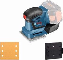 "Bosch" profesionalus akumuliatorinis šlifuoklis GSS 18V-10 (be akumuliatoriaus, mikrofiltro dėžutės, 2 x švitrinio popieriaus, tuščiosios eigos greitis: 11000 aps/min, rezonansinė grandinė Ø: 1,6 mm, 18 V sistema, dėžutė)