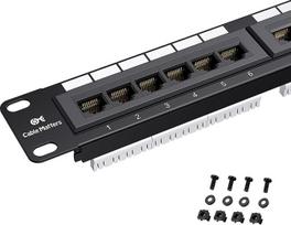 "Cable Matters" UL įregistruota stovo arba sieninė 1U 24 prievadų 19 colių (Cat6 Patch Panel / RJ45 Patch Panel), skirta Gigabitiniam tinklo komutatoriui, suderinama su 110 arba "Krone" smūginiais įrankiais