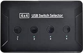 "cablecc KVM" USB 3.0 jungiklis, 4 prievadų kompiuteriams, dalijantis 4 įrenginiais, skirtas klaviatūrai, pelei, skaitytuvui, spausdintuvui, juodas, USB 3.0
