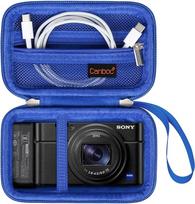 "Canboc" dėklas "Sony RX100 VII/RX100 VI/RX100 V/RX100 IV/RX100 III" kompaktiškam skaitmeniniam fotoaparatui, "Point and Shoot" ir "Vlogging" fotoaparato krepšys, užtrauktuku užsegamas tinklinis krepšys, kuriame telpa USB kabelis, baterijos, mėlynas