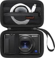 "Canboc" dėklas "Sony ZV-1/ZV-1F/ZV-1 II" skaitmeniniam fotoaparatui, skirtas turinio kūrėjams, "Sony ZV1 Vlogging" fotoaparato krepšys, "Zip Mesh" krepšys, kuriame telpa USB kabelis, baterijos, juodas