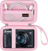 "Canboc" dėklas skaitmeniniam fotoaparatui "Canon PowerShot SX740 SX740 SX730 SX720 SX620 G7X", "Point and Shoot Vlogging" fotoaparato krepšys, užtrauktuko formos tinklinis krepšys, kuriame telpa USB kabelis, baterijos, rožinis